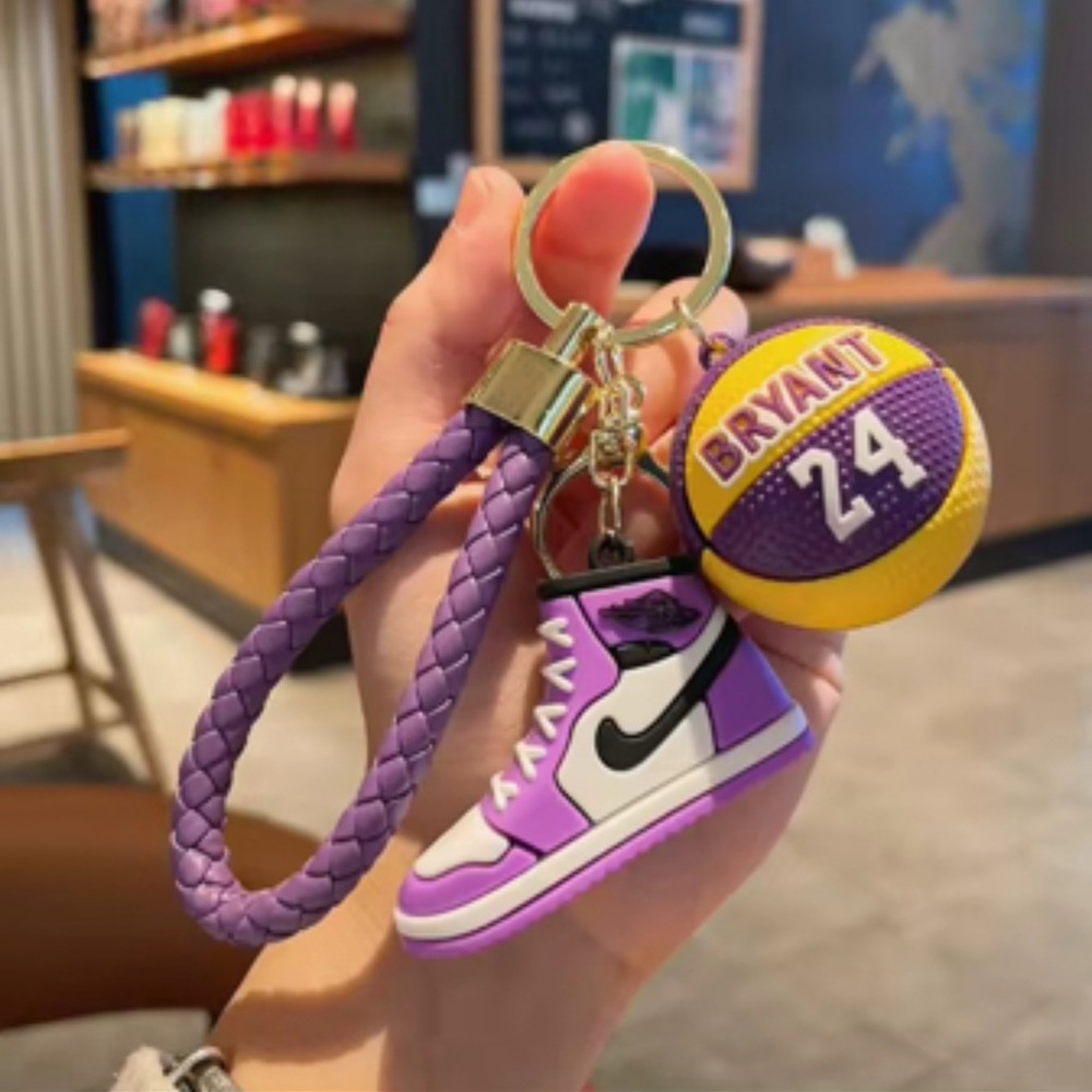 Kobe Bryant #24 Purple and Yellow Basketball Keychain